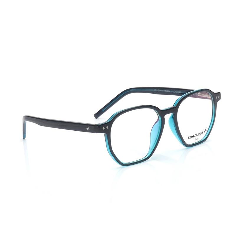 Tees By Fastrack Blue Geometric Computer Glasses for Men and Women FT1533UFP1MBKCGV | 54 — alternate view