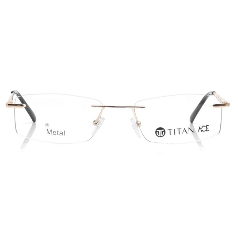 Ace by Titan TA00133URM1MGLV | 53 Gold Rectangle Eyeglasses for Men and Women