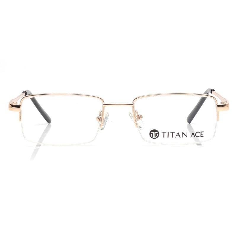 Ace by Titan TA00131UHM1MGLV | 51 Gold Rectangle Eyeglasses for Men and Women