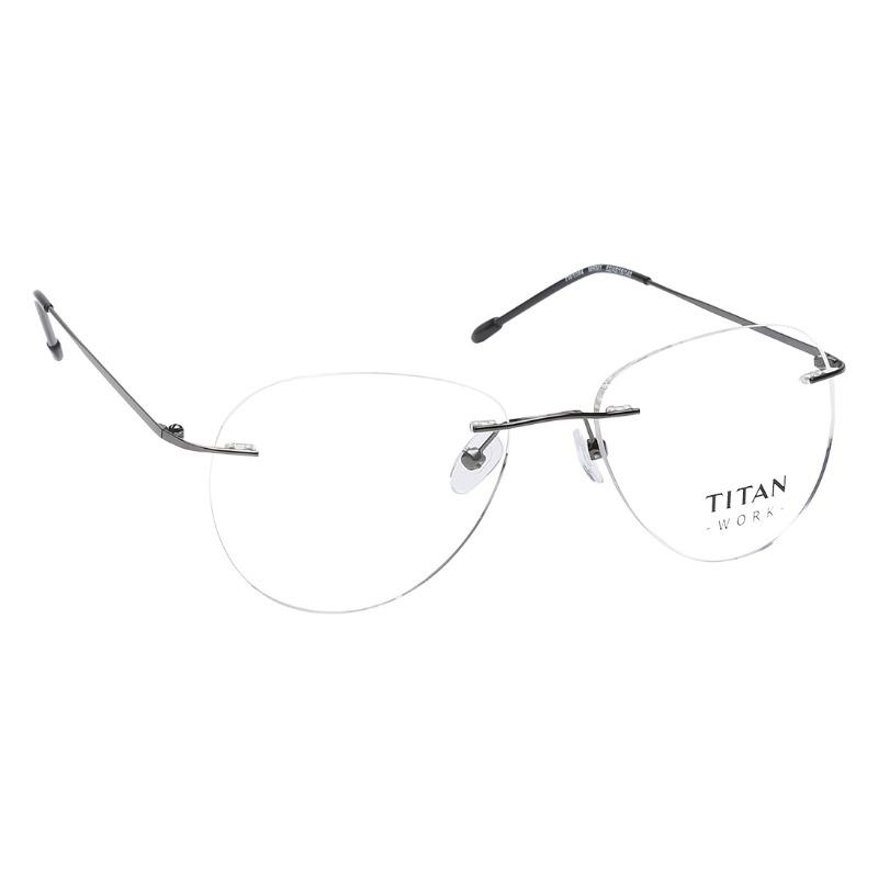Titan TW1084MRM1 | 52 Black Oval Eyeglasses for Men — alternate view