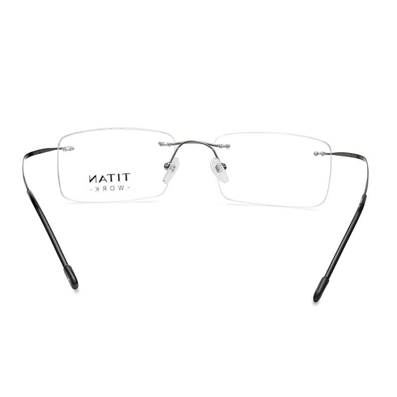 Titan TW1086MRM1 | 52 Silver Rectangle Eyeglasses for Men — alternate view
