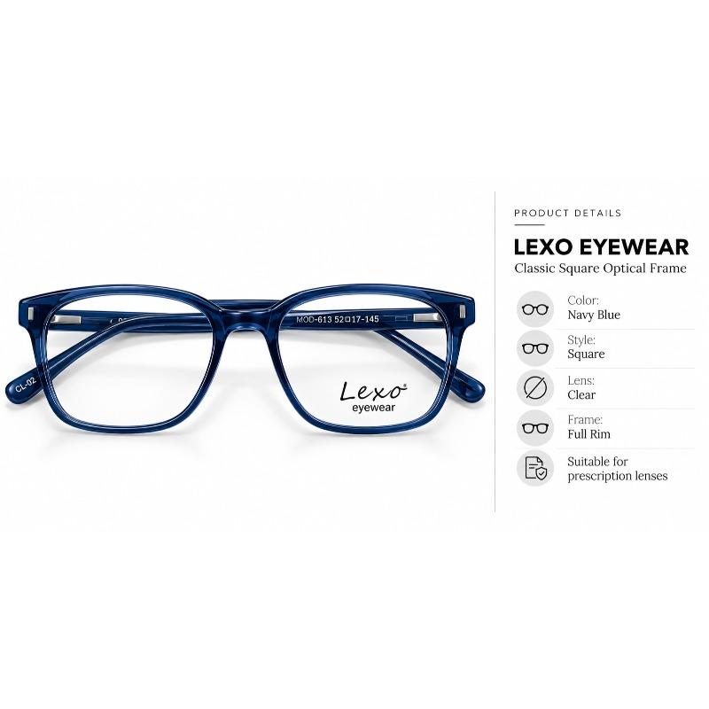 Lexo Eyewear model 613 Classic Square Color Blue