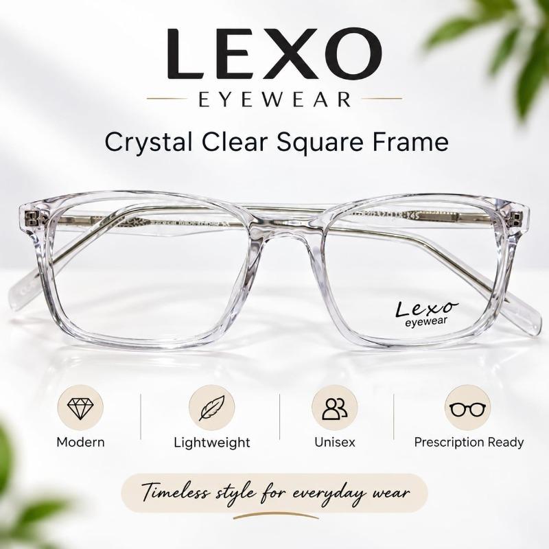 Lexo Eyewear MOD-620 CL-04 Transparent Rectangular Optical Eyeglasses – 52□18–145 — alternate view