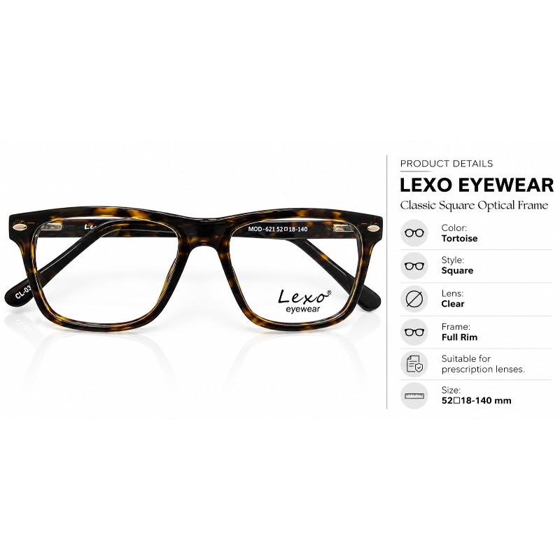 Lexo Eyewear model 621 tortoise Classic Square