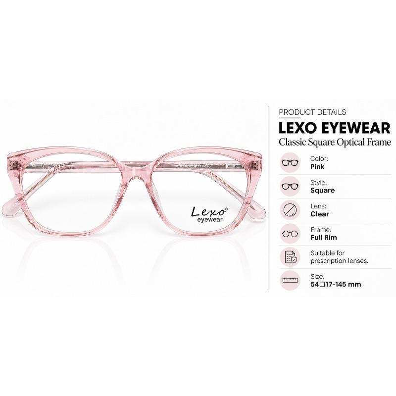Lexo Eyewear model 628 Pink Full-Rim Classic cat eye Glasses Frames