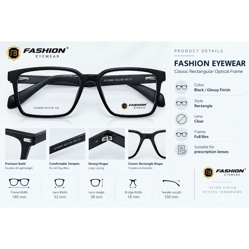 Fashion Eyewear Model 1010405. Size 52