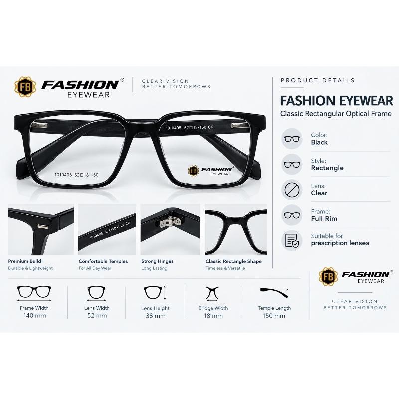 Fashion Eyewear Model 1010405. Size 52