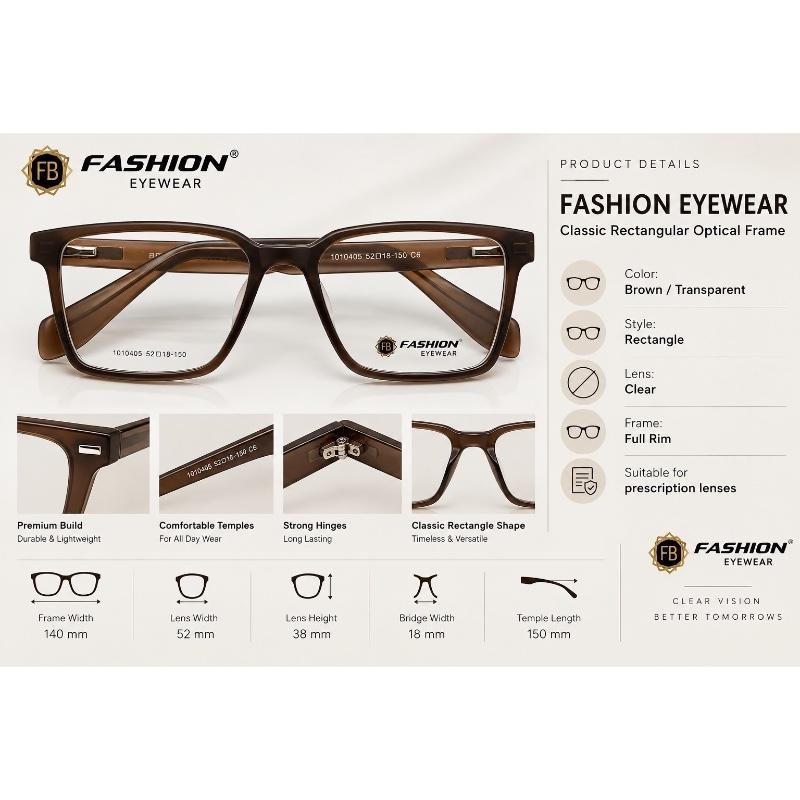 Fashion Eyewear Model 1010405. Size 52