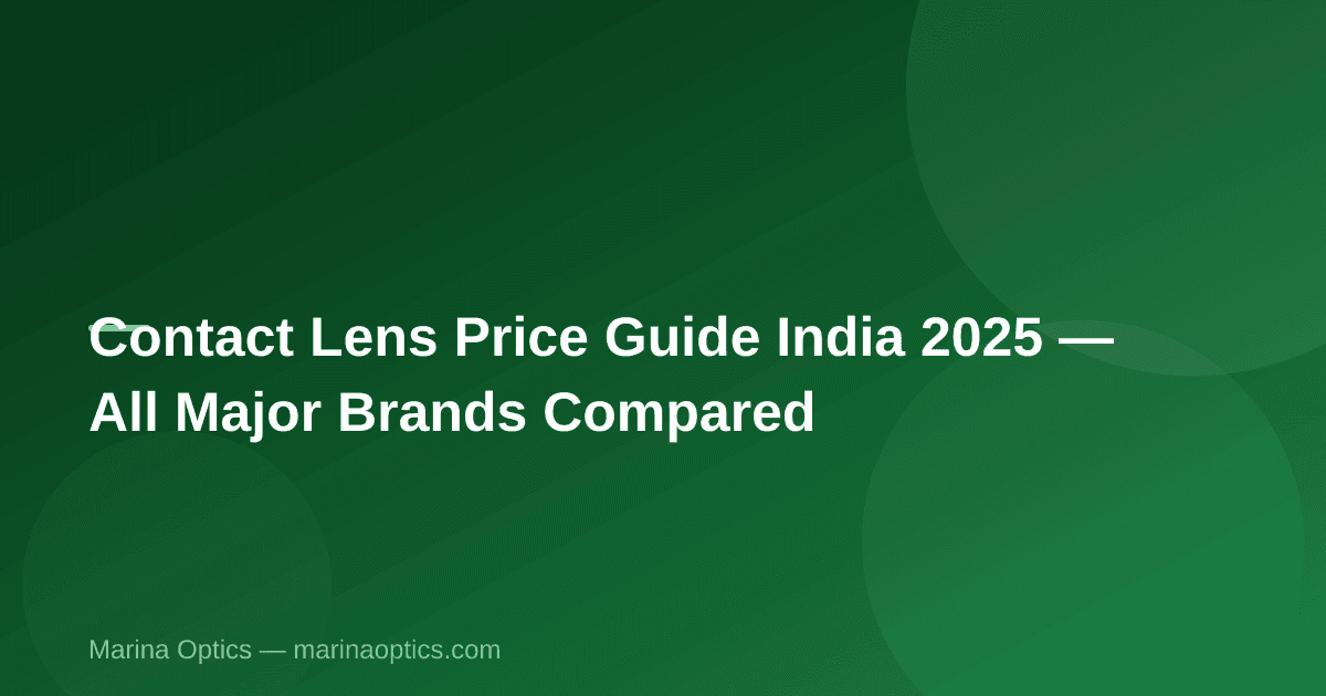 Contact Lens Price Guide India 2025 — All Major Brands Compared